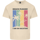 Beach Please Im on Vacation Funny Mens Cotton T-Shirt Tee Top Natural