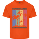 Beach Please Im on Vacation Funny Mens Cotton T-Shirt Tee Top Orange