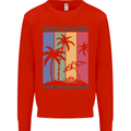 Beach Please Im on Vacation Funny Mens Sweatshirt Jumper Bright Red