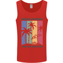 Beach Please Im on Vacation Funny Mens Vest Tank Top Red