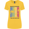 Beach Please Im on Vacation Funny Womens Wider Cut T-Shirt Yellow