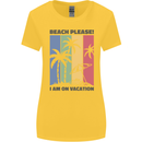 Beach Please Im on Vacation Funny Womens Wider Cut T-Shirt Yellow