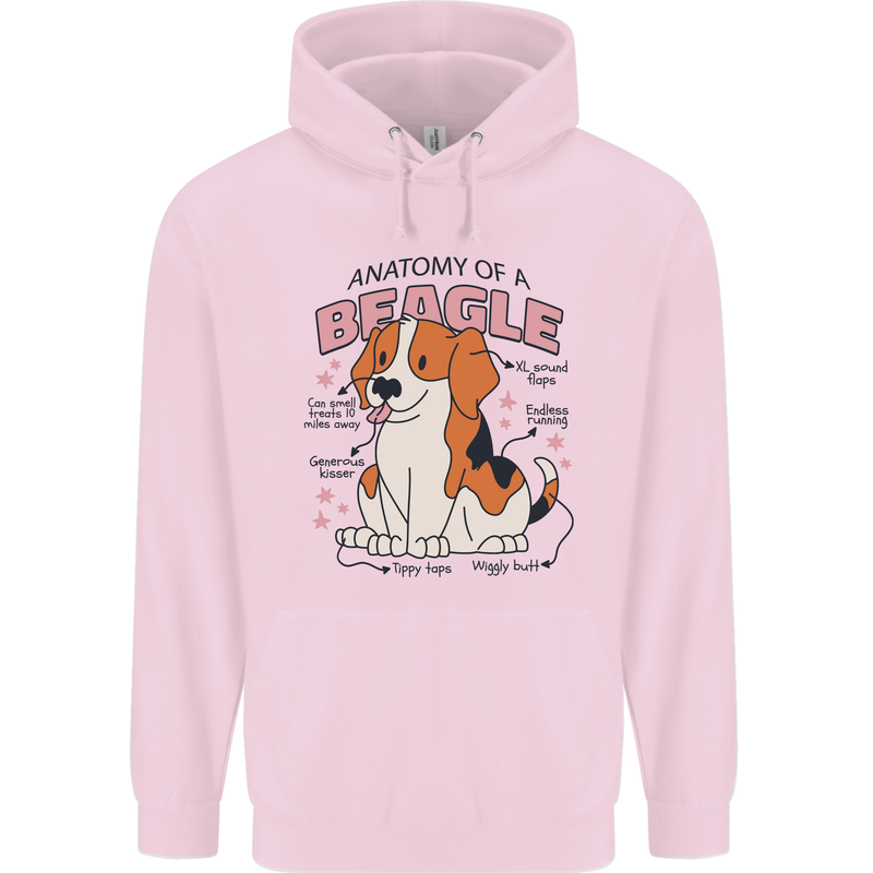 Beagle Anatomy Funny Dog Childrens Kids Hoodie Light Pink