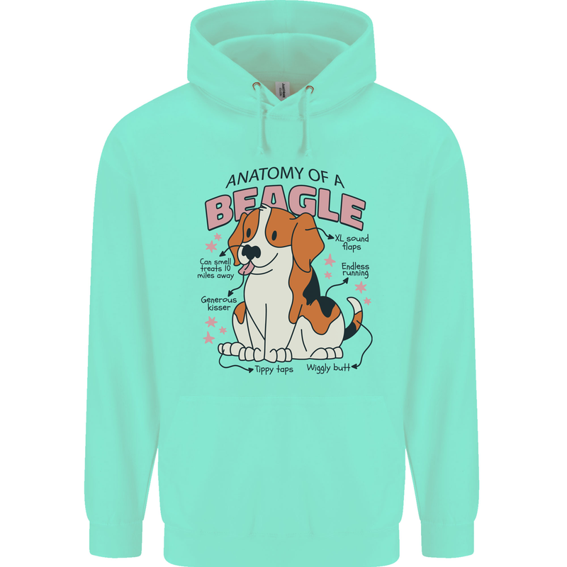 Beagle Anatomy Funny Dog Childrens Kids Hoodie Peppermint
