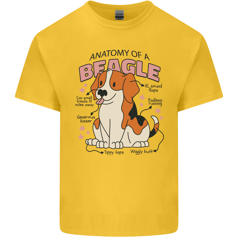 Beagle Anatomy Funny Dog Kids T-Shirt Childrens Yellow