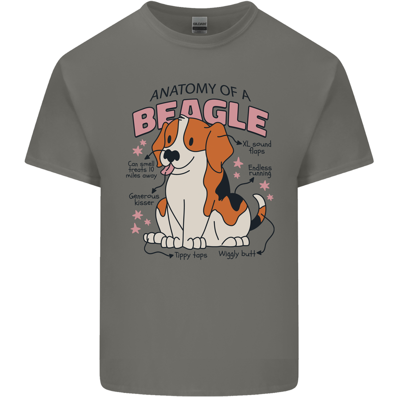 Beagle Anatomy Funny Dog Mens Cotton T-Shirt Tee Top Charcoal