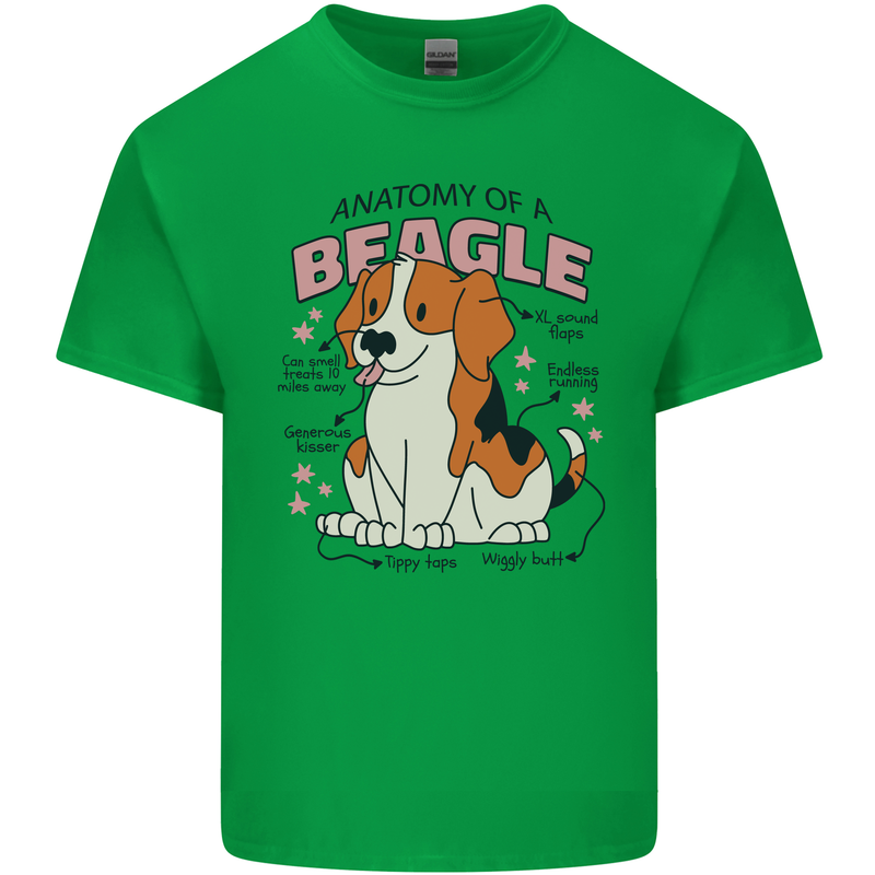 Beagle Anatomy Funny Dog Mens Cotton T-Shirt Tee Top Irish Green