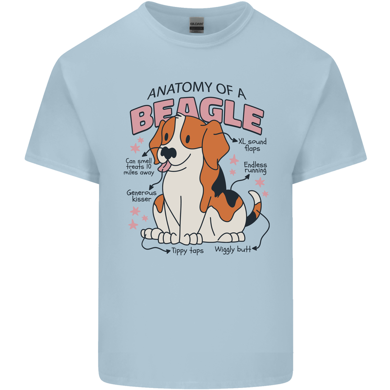 Beagle Anatomy Funny Dog Mens Cotton T-Shirt Tee Top Light Blue