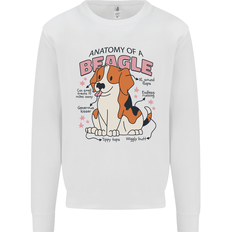 Beagle Anatomy Funny Dog Mens Sweatshirt Jumper White