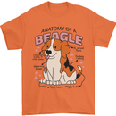 Beagle Anatomy Funny Dog Mens T-Shirt 100% Cotton Orange