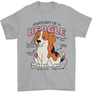 Beagle Anatomy Funny Dog Mens T-Shirt 100% Cotton Sports Grey
