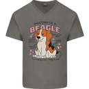 Beagle Anatomy Funny Dog Mens V-Neck Cotton T-Shirt Charcoal