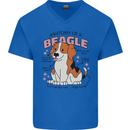 Beagle Anatomy Funny Dog Mens V-Neck Cotton T-Shirt Royal Blue