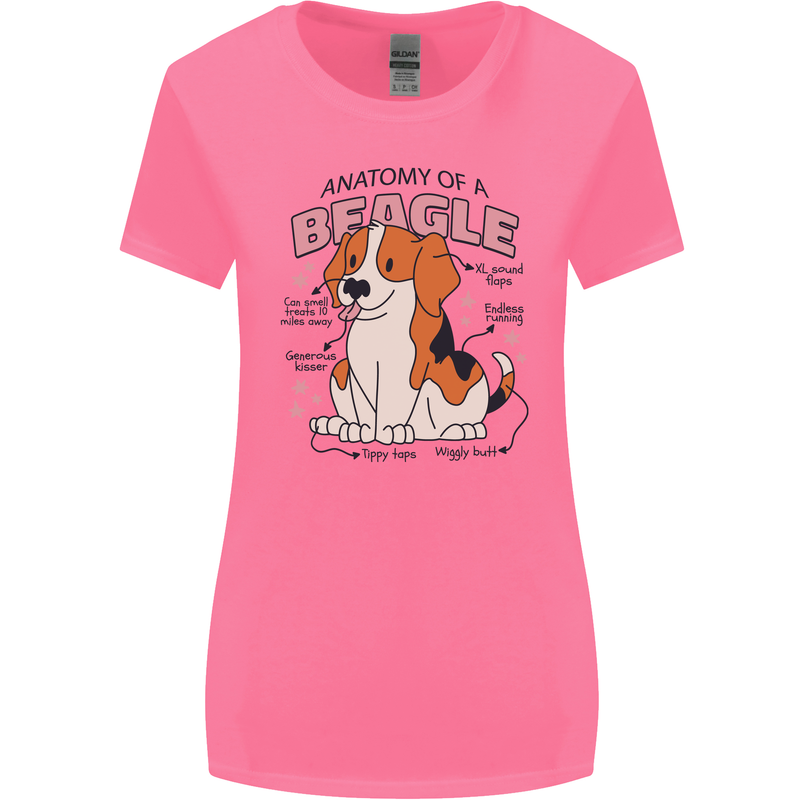 Beagle Anatomy Funny Dog Womens Wider Cut T-Shirt Azalea