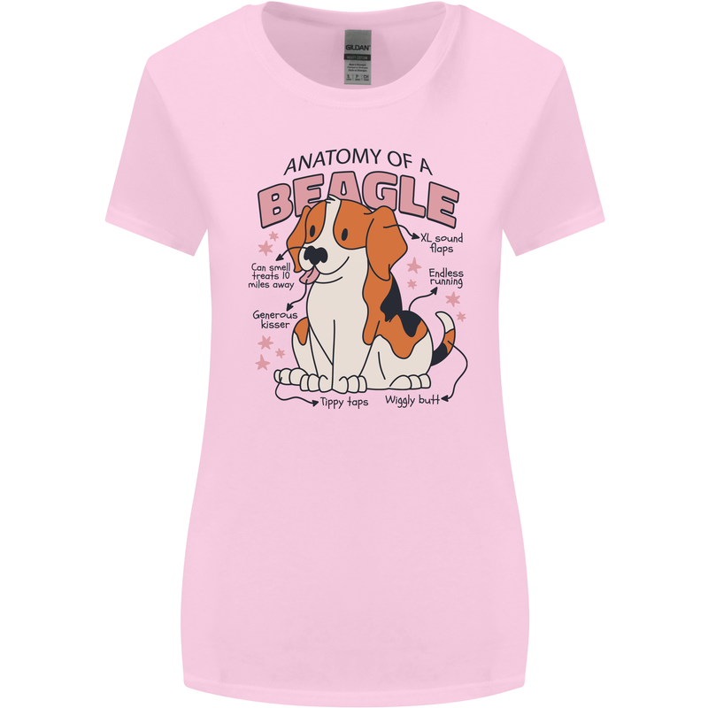 Beagle Anatomy Funny Dog Womens Wider Cut T-Shirt Light Pink