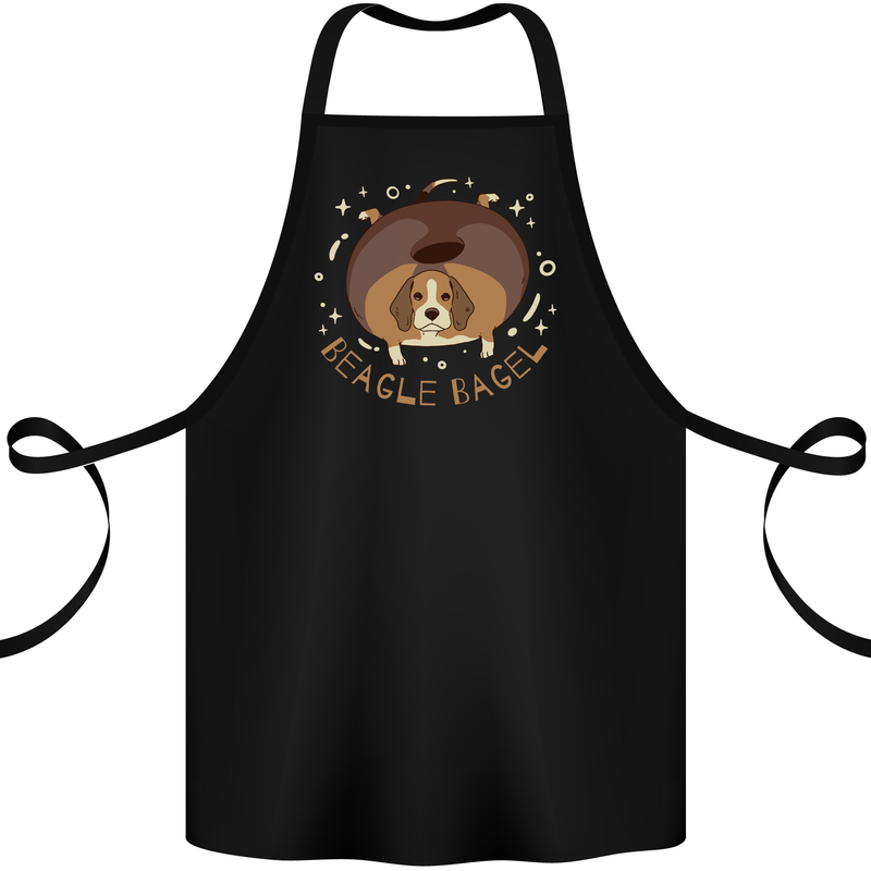 Beagle Bagel Funny Dog Cotton Apron 100% Organic Black