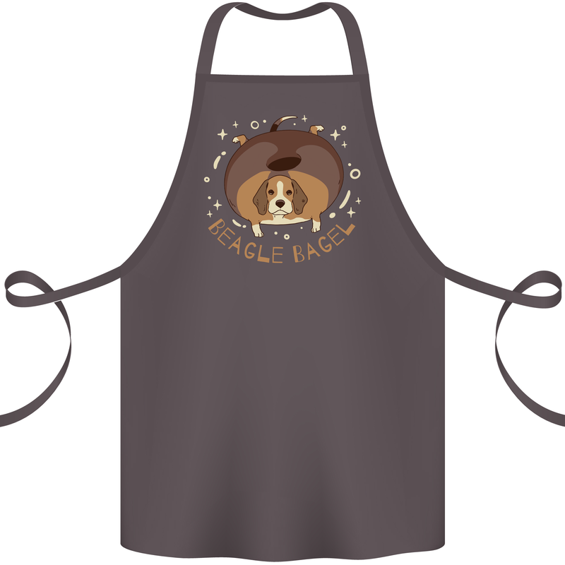 Beagle Bagel Funny Dog Cotton Apron 100% Organic Dark Grey