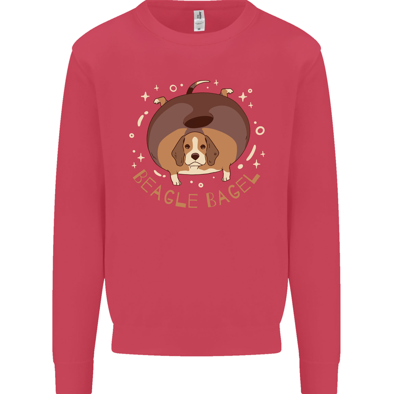 Beagle Bagel Funny Dog Kids Sweatshirt Jumper Heliconia