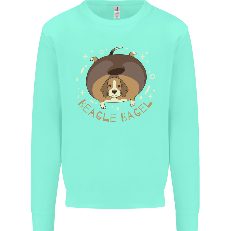 Beagle Bagel Funny Dog Kids Sweatshirt Jumper Peppermint