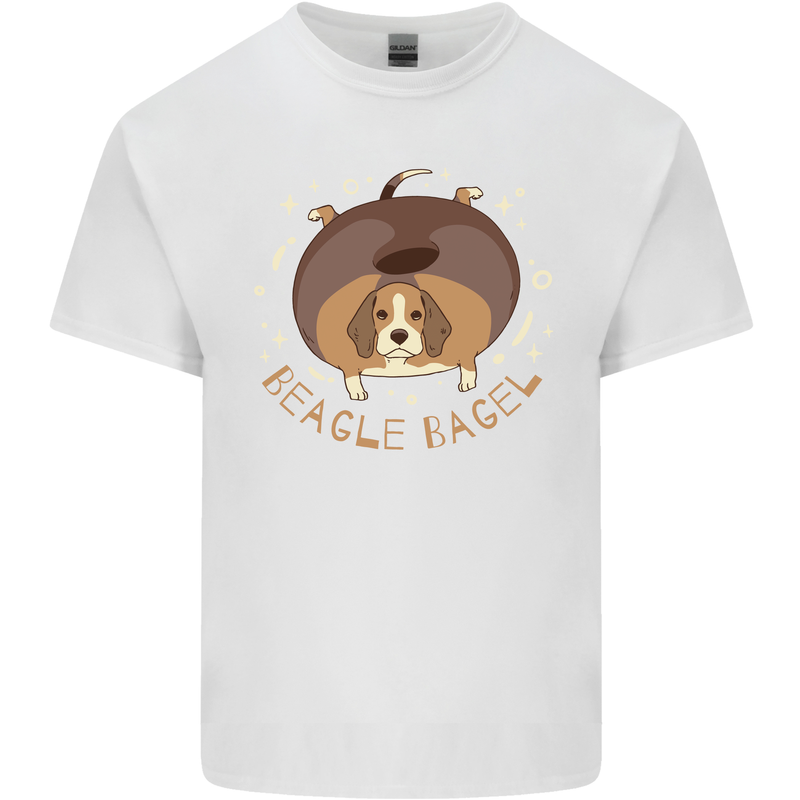 Beagle Bagel Funny Dog Mens Cotton T-Shirt Tee Top White