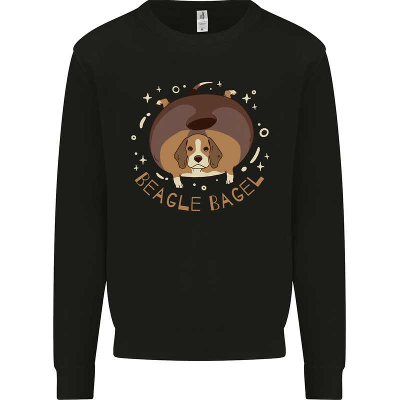 Beagle Bagel Funny Dog Mens Sweatshirt Jumper Black