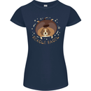 Beagle Bagel Funny Dog Womens Petite Cut T-Shirt Navy Blue