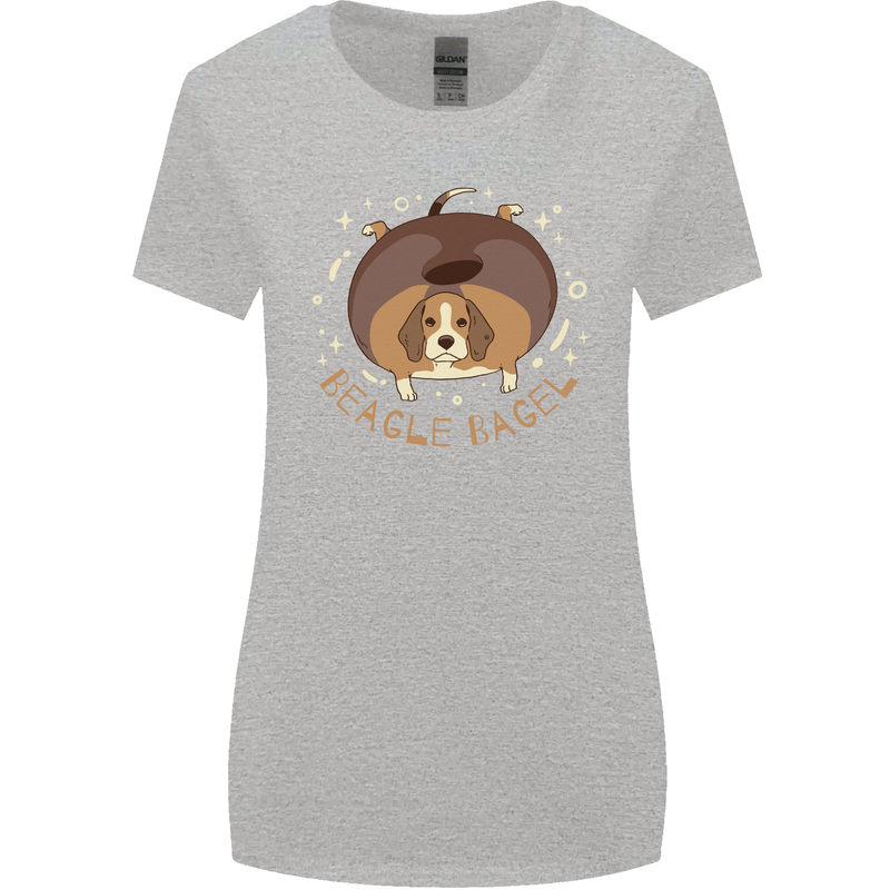 Beagle Bagel Funny Dog Womens Wider Cut T-Shirt Sports Grey