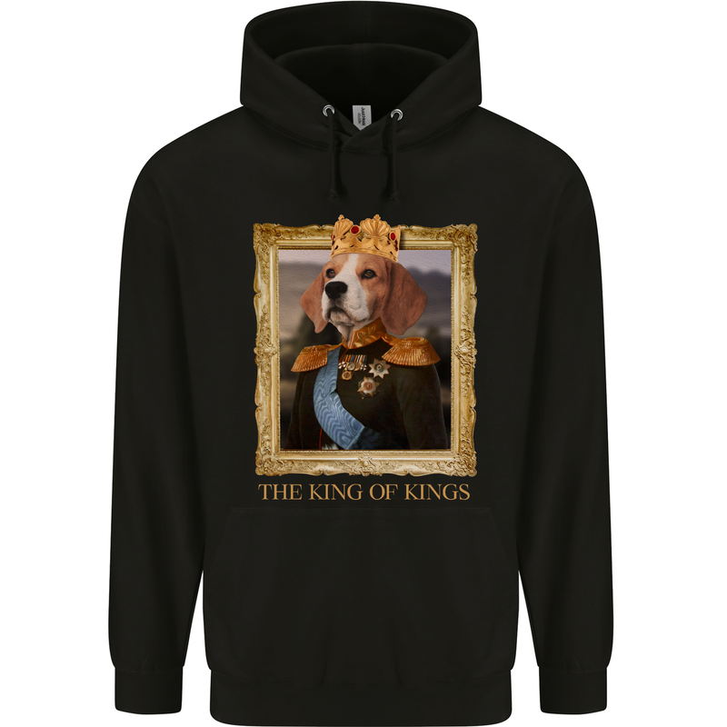 Beagle King Funny Dog Childrens Kids Hoodie Black