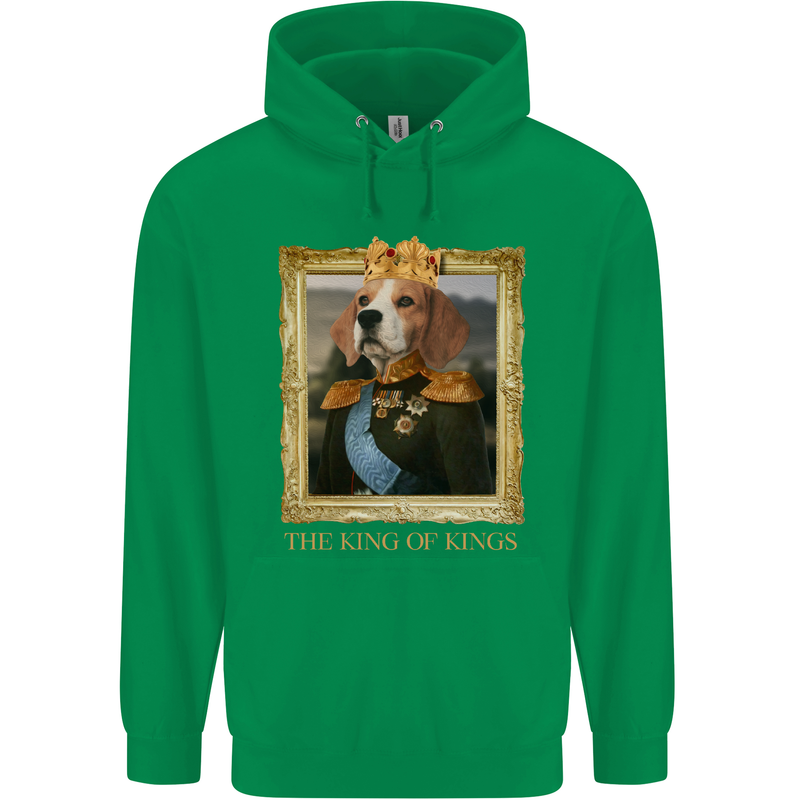 Beagle King Funny Dog Childrens Kids Hoodie Irish Green