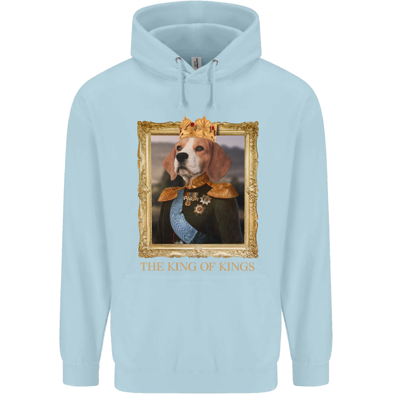 Beagle King Funny Dog Childrens Kids Hoodie Light Blue