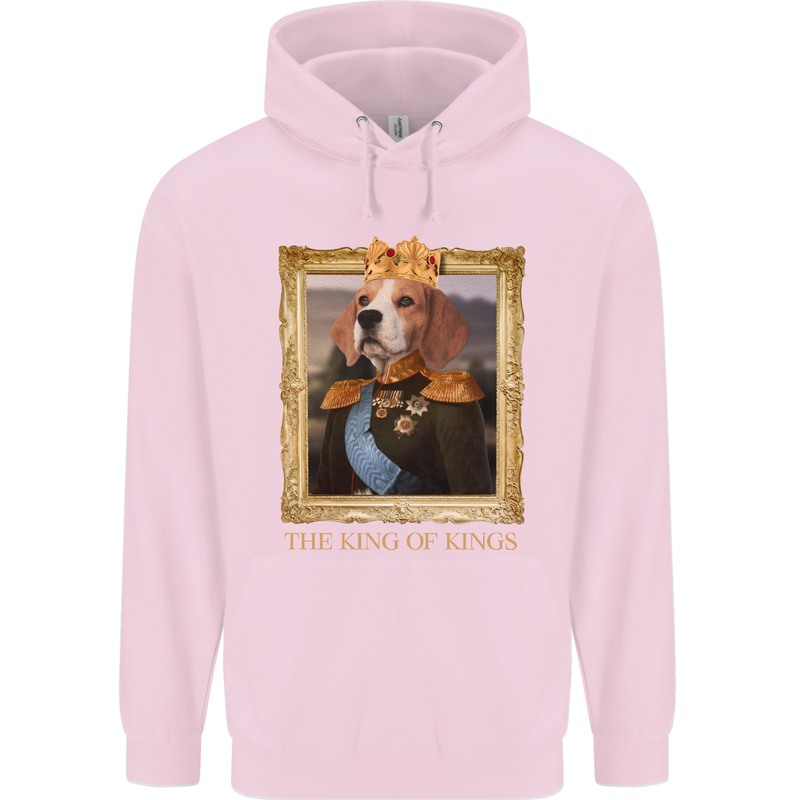 Beagle King Funny Dog Childrens Kids Hoodie Light Pink
