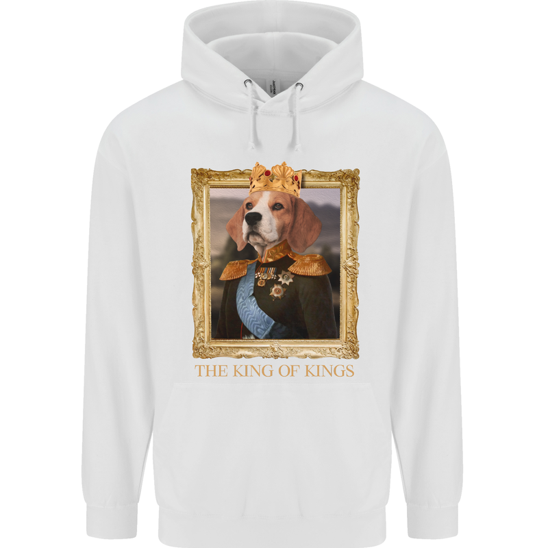 Beagle King Funny Dog Childrens Kids Hoodie White