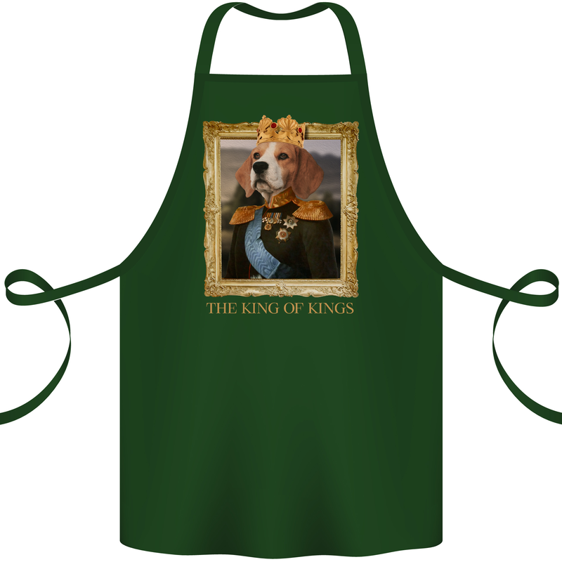 Beagle King Funny Dog Cotton Apron 100% Organic Forest Green