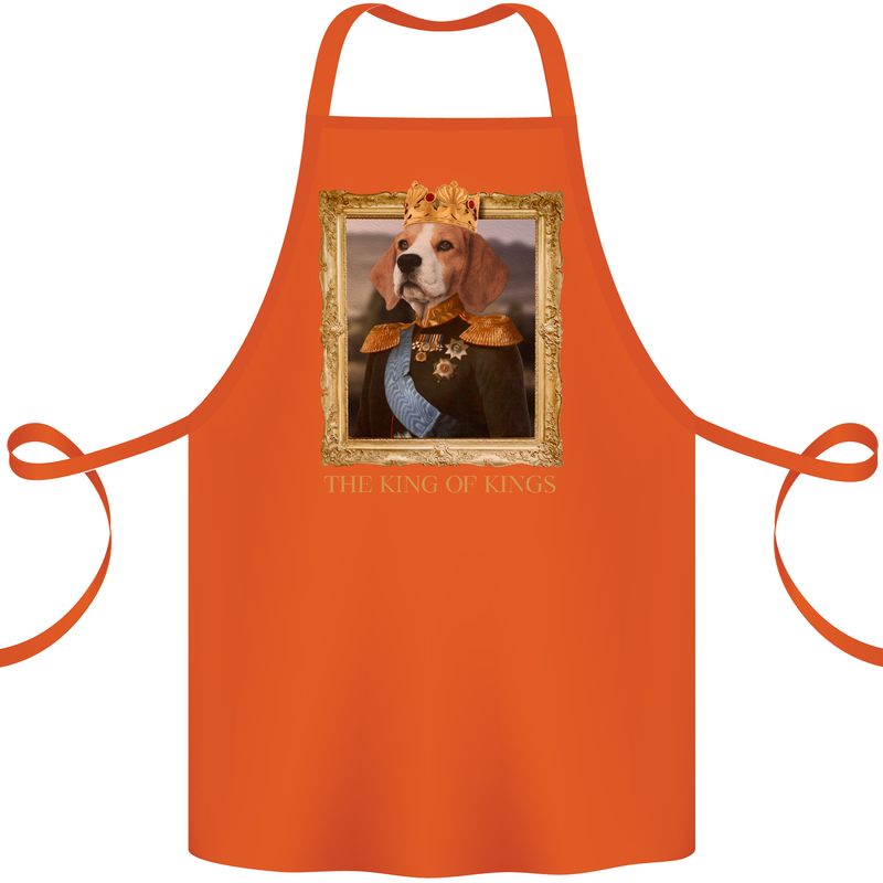 Beagle King Funny Dog Cotton Apron 100% Organic Orange
