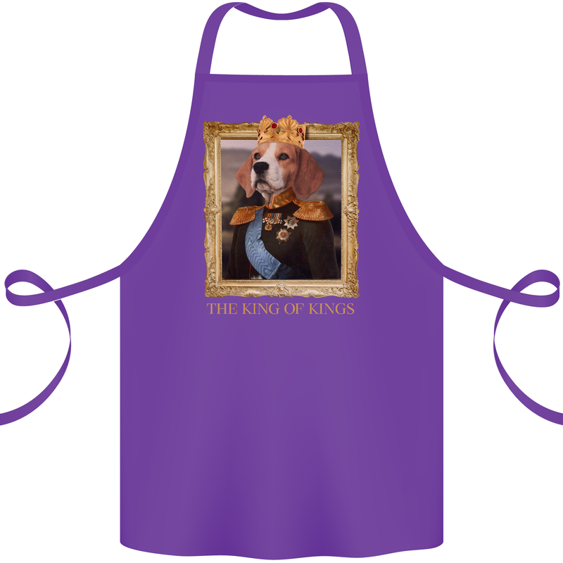 Beagle King Funny Dog Cotton Apron 100% Organic Purple