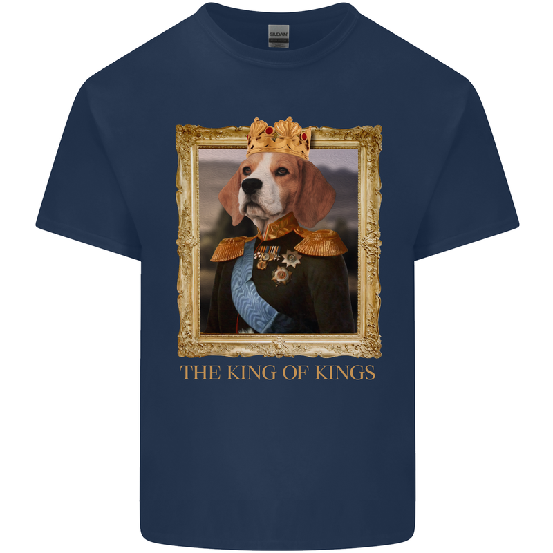 Beagle King Funny Dog Kids T-Shirt Childrens Navy Blue