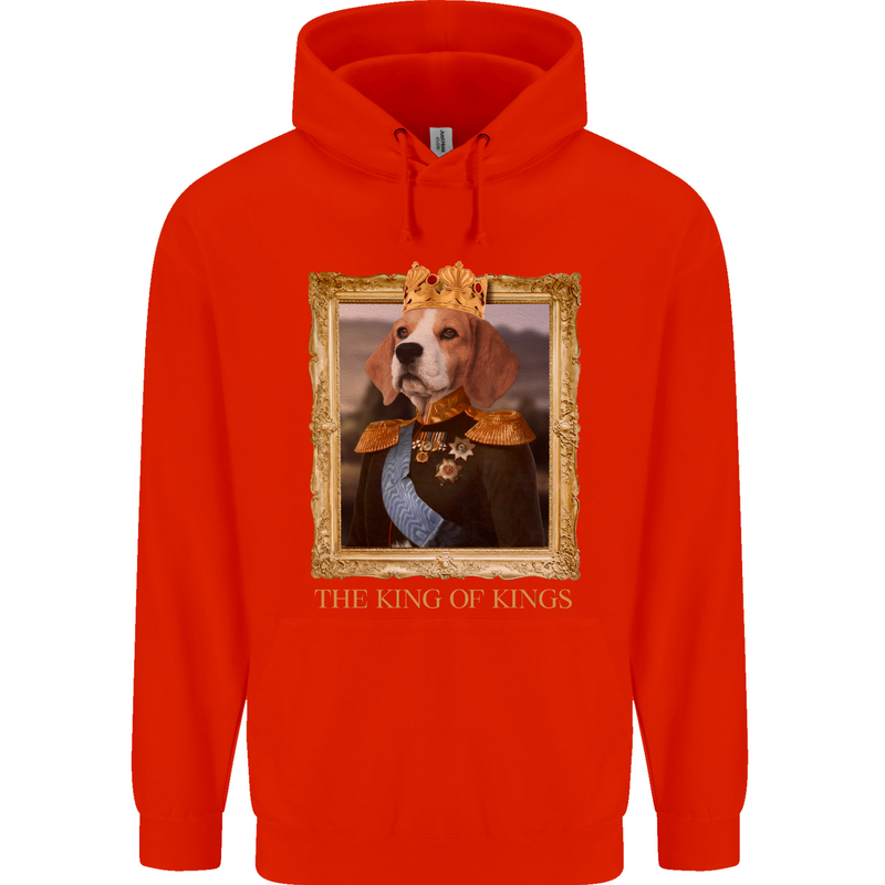 Beagle King Funny Dog Mens 80% Cotton Hoodie Bright Red