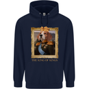 Beagle King Funny Dog Mens 80% Cotton Hoodie Navy Blue