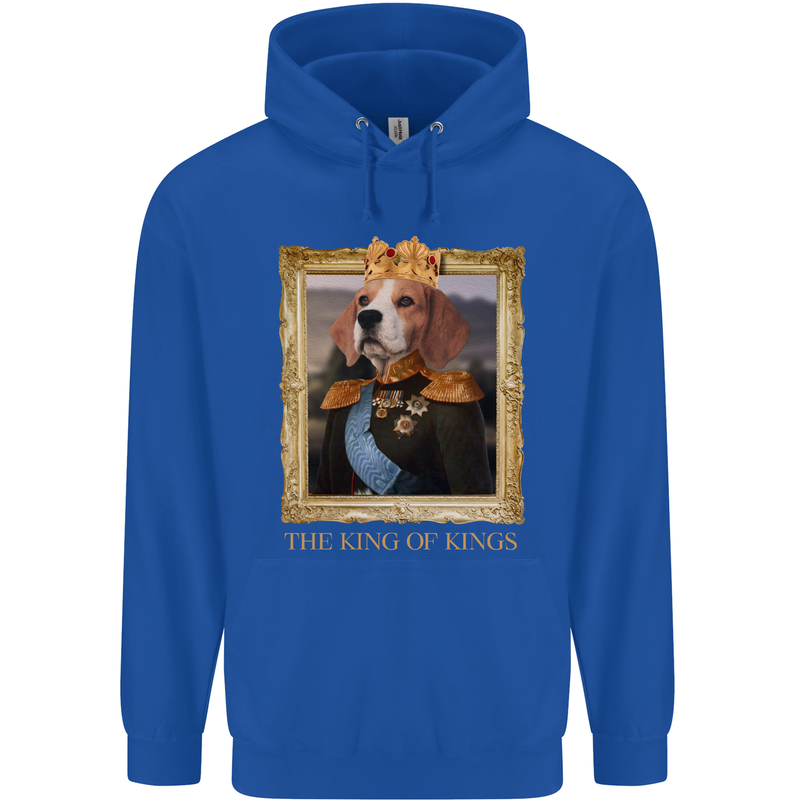 Beagle King Funny Dog Mens 80% Cotton Hoodie Royal Blue
