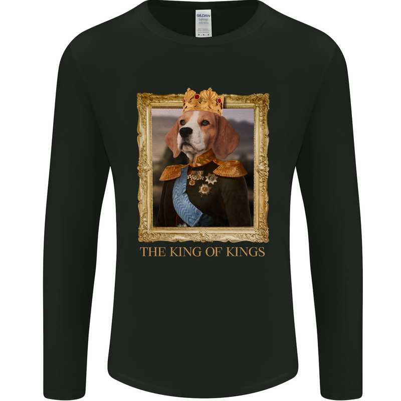 Beagle King Funny Dog Mens Long Sleeve T-Shirt Black