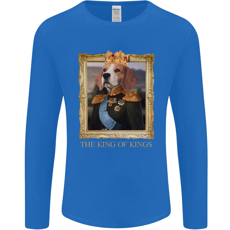 Beagle King Funny Dog Mens Long Sleeve T-Shirt Royal Blue