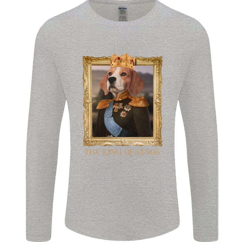 Beagle King Funny Dog Mens Long Sleeve T-Shirt Sports Grey