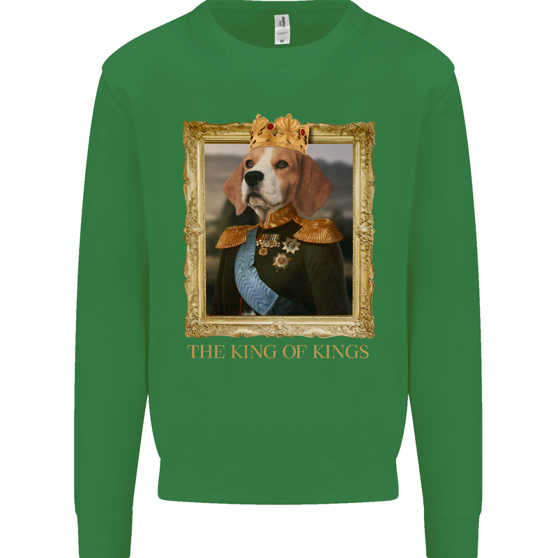 Beagle King Funny Dog Mens Sweatshirt Jumper Irish Green