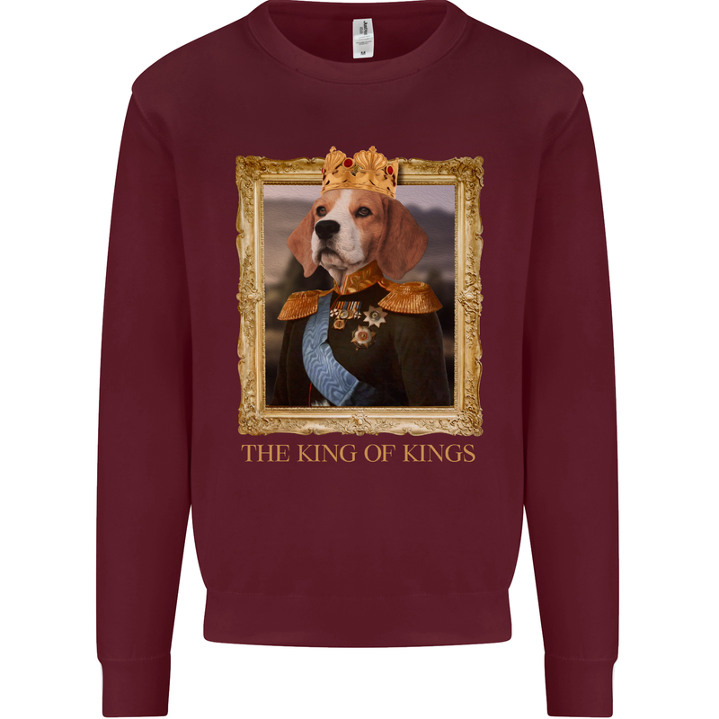 Beagle King Funny Dog Mens Sweatshirt Jumper Maroon