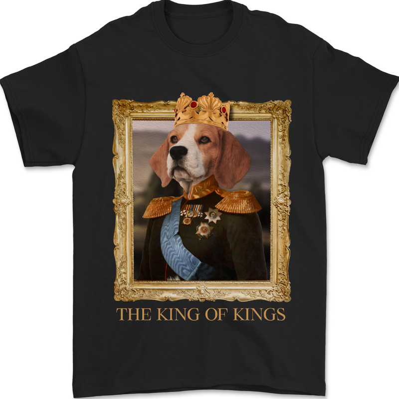 Beagle King Funny Dog Mens T-Shirt 100% Cotton Black