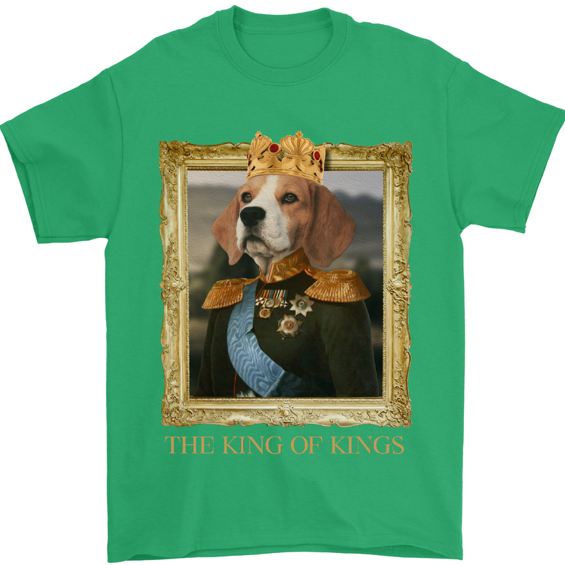 Beagle King Funny Dog Mens T-Shirt 100% Cotton Irish Green