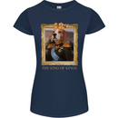 Beagle King Funny Dog Womens Petite Cut T-Shirt Navy Blue