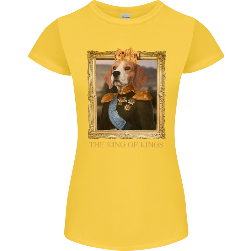 Beagle King Funny Dog Womens Petite Cut T-Shirt Yellow