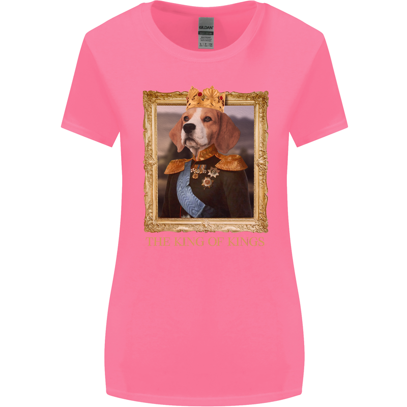 Beagle King Funny Dog Womens Wider Cut T-Shirt Azalea