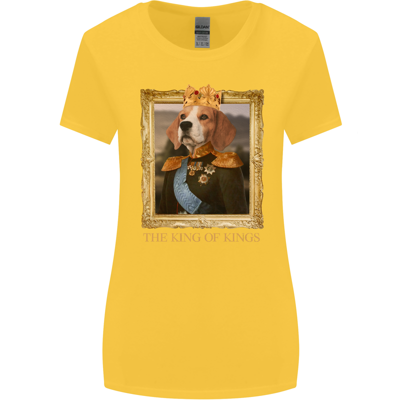 Beagle King Funny Dog Womens Wider Cut T-Shirt Yellow